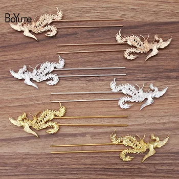 

BoYuTe (2 Pieces/Lot) 80*38MM Metal Alloy Phoenix Hair Fork Retro Style Diy Handmade Bridal Hair Jewelry Accessories