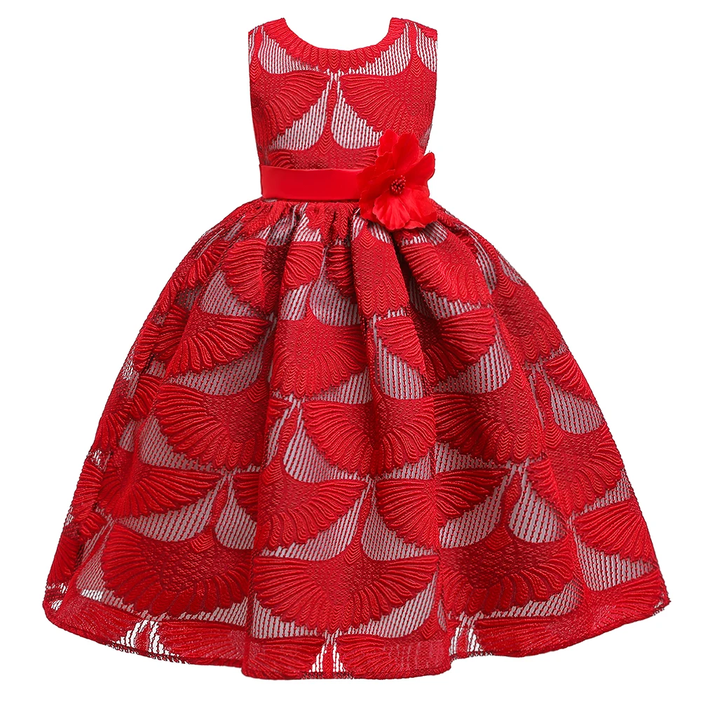 Зимнее платье для маленьких девочек, детские платья для девочек, платье для свадебной вечеринки, платье принцессы, Рождественская одежда для детей, От 3 до 14 лет - Цвет: Red