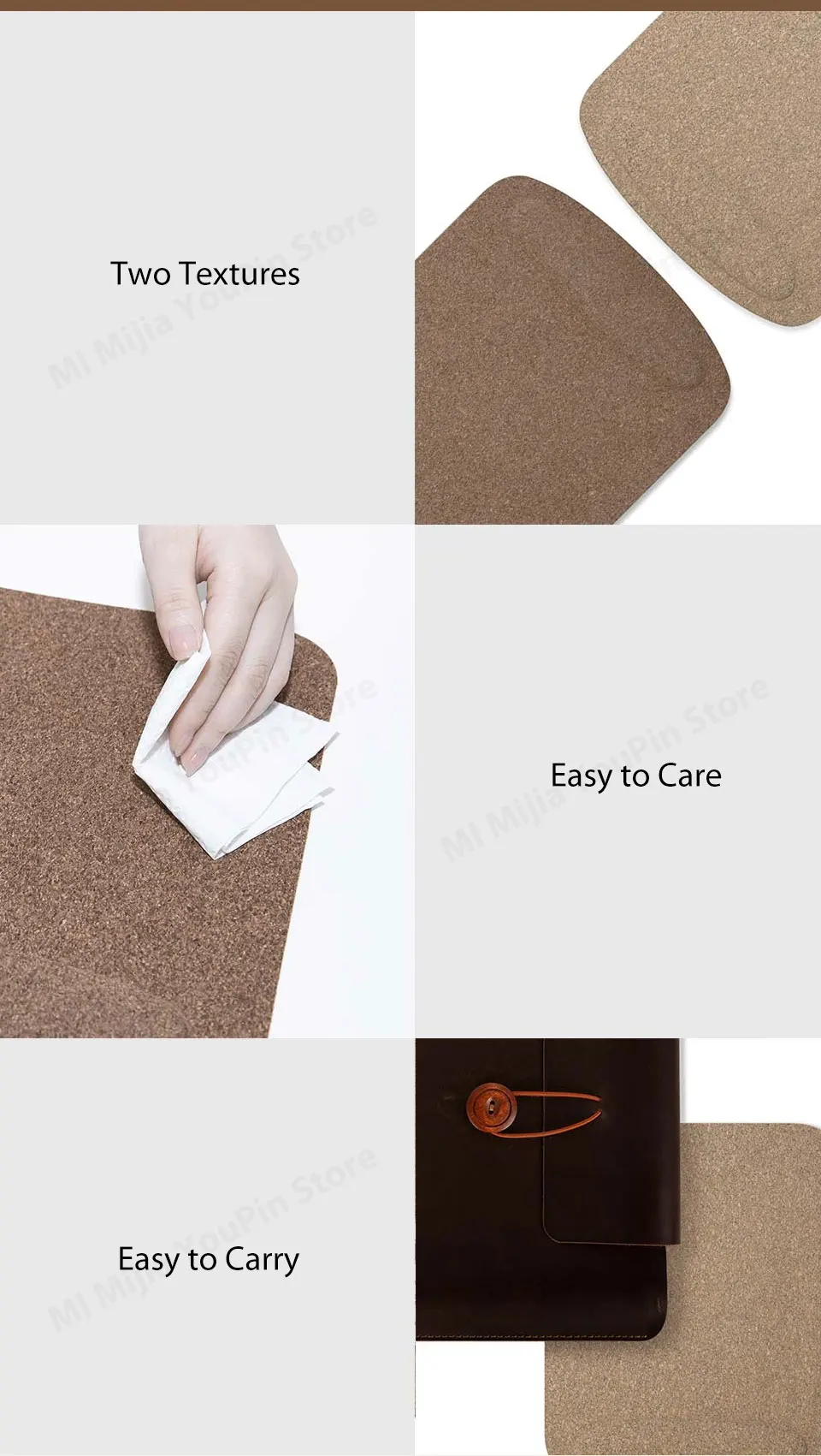 Xiaomi Youpin коврик для мыши водонепроницаемый кожаный дружественный дубовое покрытие эргономичный коврик для мыши с опорой для запястья для проводной беспроводной игровой мыши