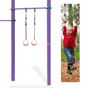 

Blue Gymnastic Ring Triangle Fitness Hoop W/ Straps Buckle Strength Training