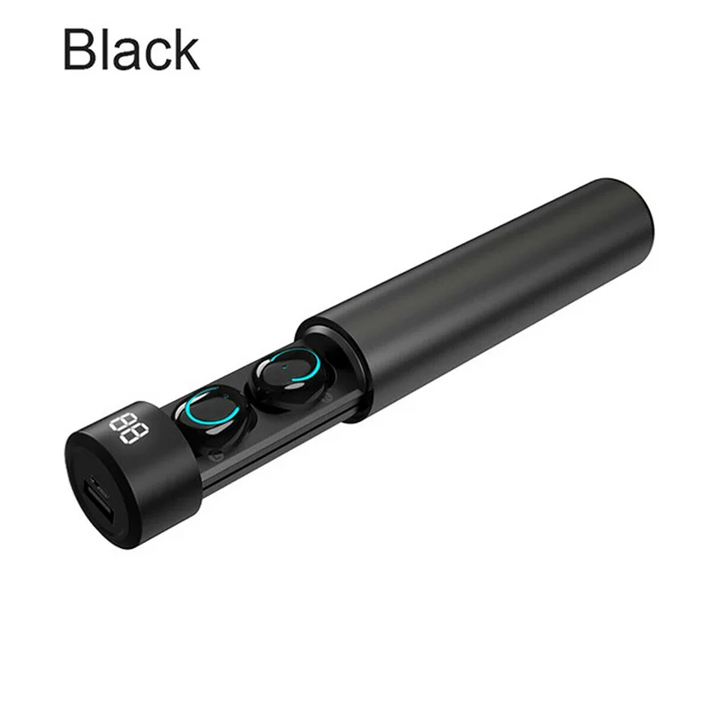 Черный TWS наушники Bluetooth 5,0 беспроводные наушники стерео музыка анти-шум Спортивная гарнитура Близнецы водонепроницаемый эргономичный дизайн наушник - Цвет: Черный