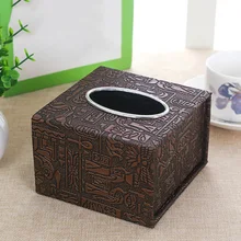 Популярный стильный держатель из искусственной кожи для салфеток, Квадратный держатель для салфеток