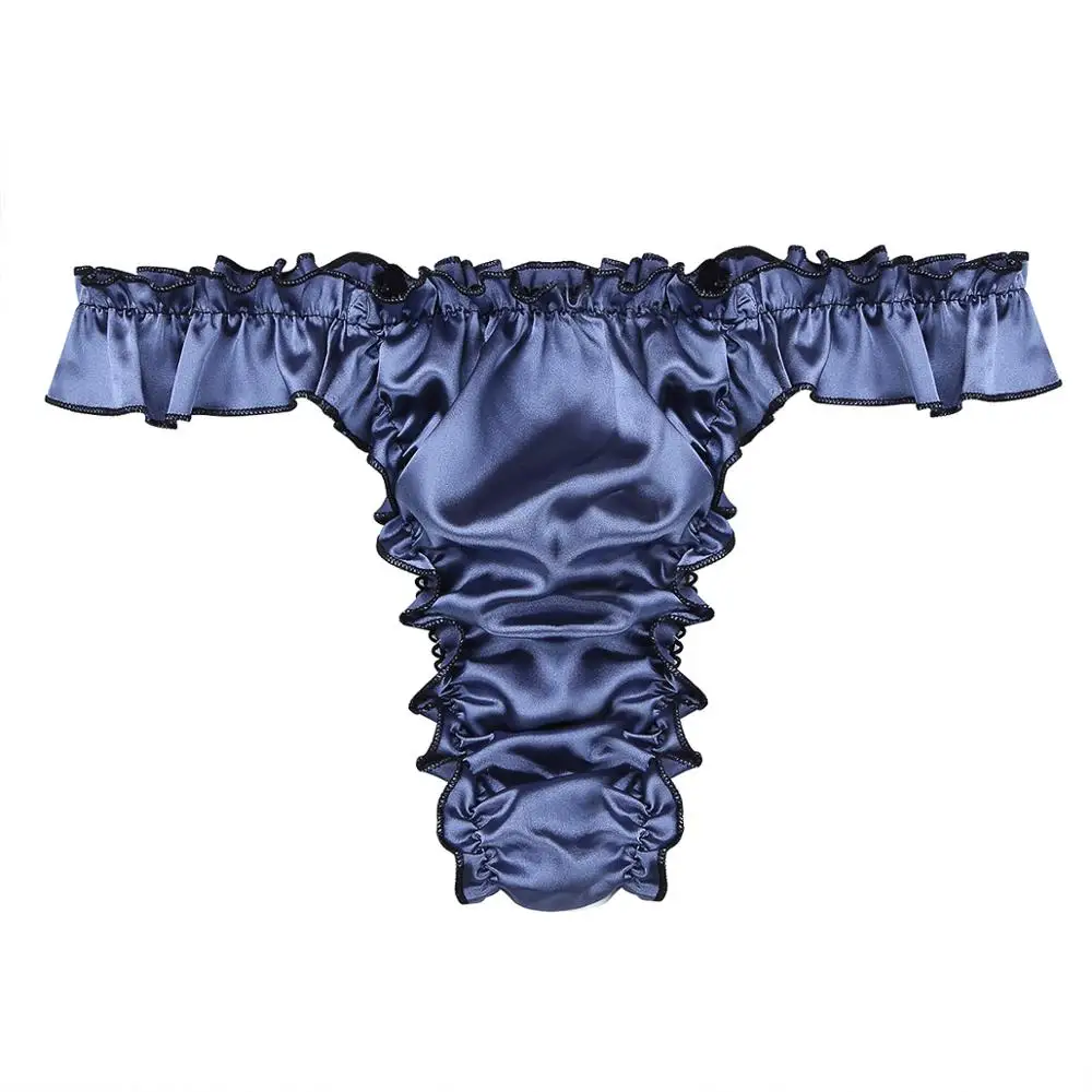 Hot Sale Sexy Men Satin Underwear T Back Sissy Panties Grid Thong Seamless Enhance Pouch Gay Bikini Briefs Pants Male Underpants