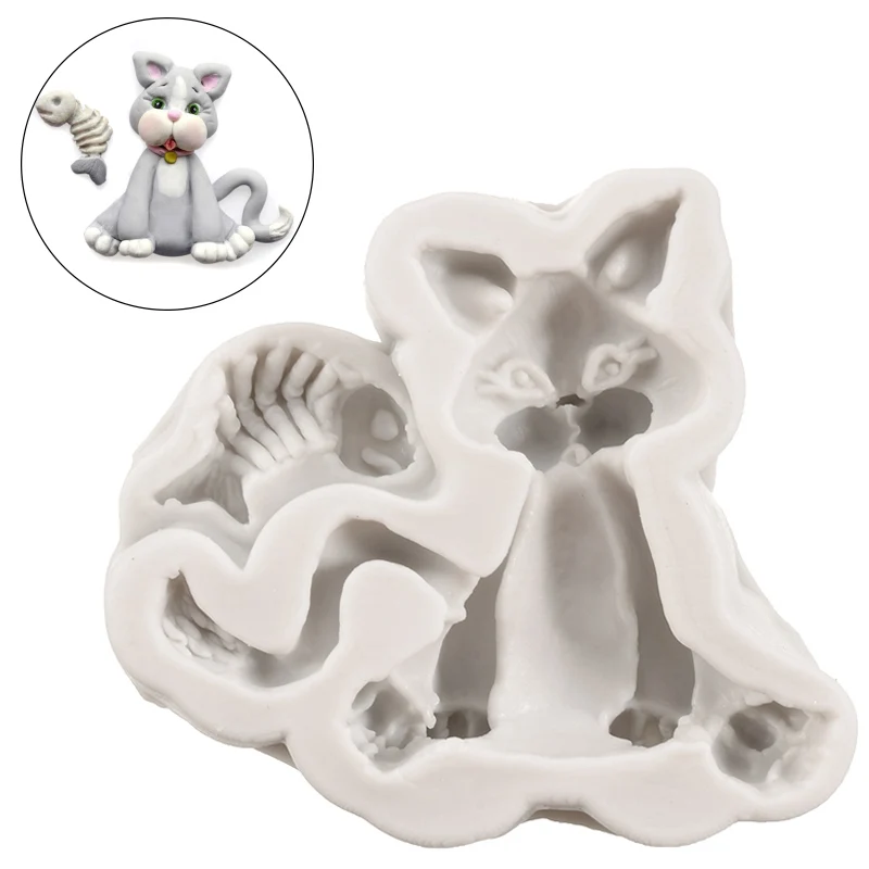 1pc Cat Silicone Cake Mould 3d Chocolate Mold Creative Cookie Candy