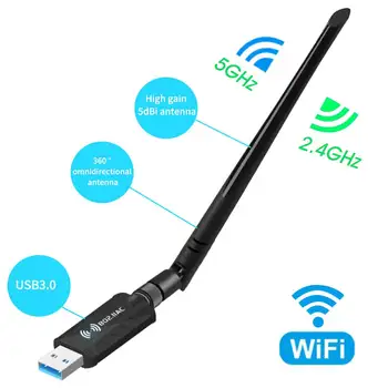 

1200Mbps Business Multifunctional Home Office Wifi Adapter High Speed USB 3.0 Data Receiver Dual Frequency Travel Network Card