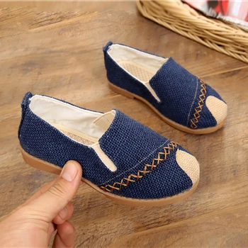 

Children canvas shoes boy girl spring autumn Flax Light Shoes kindergarten national Style Fabric Kid Cotton Linen shoes
