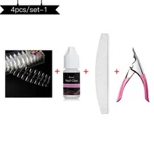 4 шт./компл. нейл-арта украшения клей и лак для ногтей накладные Наборы нейл-арта украшения акрил прозрачный Клей для ногтей для подвесных советы Маникюрный Инструмент