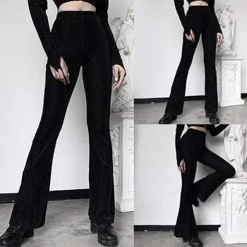 

Gothic Striped Women Pants Spring Straight Loose Leisure Cool Pants pantalones de mujer talla grande elasticos #33
