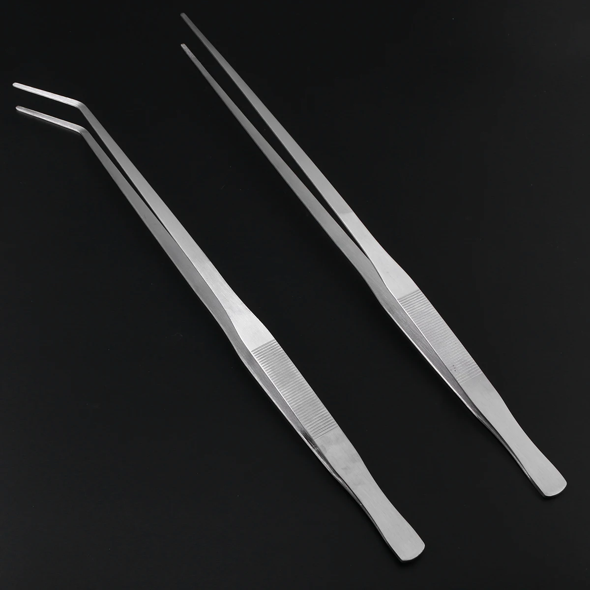 2pcs 48 CM Stainless Steel Straight Tweezers And Curved Tip Aquarium Tank Aquatic Plant Tongs Tools | Дом и сад