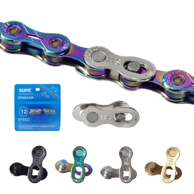 

2 Pair 6/7/8/9/10/11/12 Speed Colorful Bike Bicycle Chain Link Connector Mountain Bike Joints Buttons Speed Quick Master Link