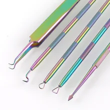 Титановый Радужный набор инструментов для удаления черных точек из нержавеющей стали, пинцет для удаления акне, комедона, прыщей, пятен, экстрактор красоты