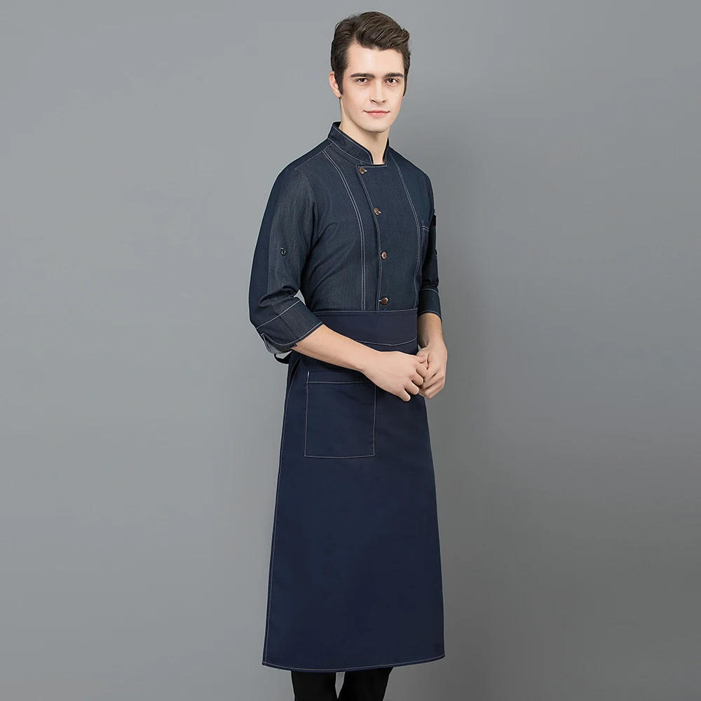 Hotel Restaurant Kitchen Chef Uniform Breathable Food Service Chef work clothes long sleeves waitress uniform cooker coat Unisex