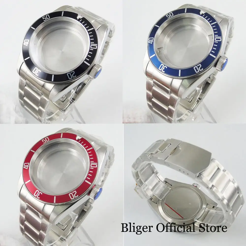 

Top Stainless Steel 41mm Watch Case with Sapphire Glass + Mental Watch Band ETA 2836 MIYOTA Movement