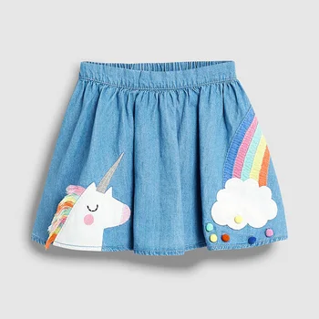 

Unicorn Skirt Rainbow Toddler Skirt Girls Cotton Not Jeans Teen Skirt for Kids Children Infant Blue Party School Dance Skirts