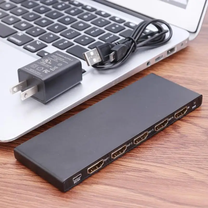 Горячая видео HDMI переключатель тонкий дизайн HDMI сплиттер 1 в 4 Выход 1080P 4 к 1x4 HDMI переключатель усилитель сигнала мощности для ТВ