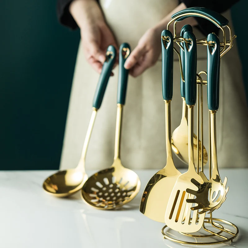 Details about   Kitchenware set Stainless Steel  luxury kitchen accessories Cooking Spoon Set 