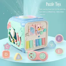 Детские музыкальные игрушки, обучающие бубны, ручной барабан, шестигранные Мультяшные модные музыкальные инструменты, развивающая игрушка для раннего возраста# G40