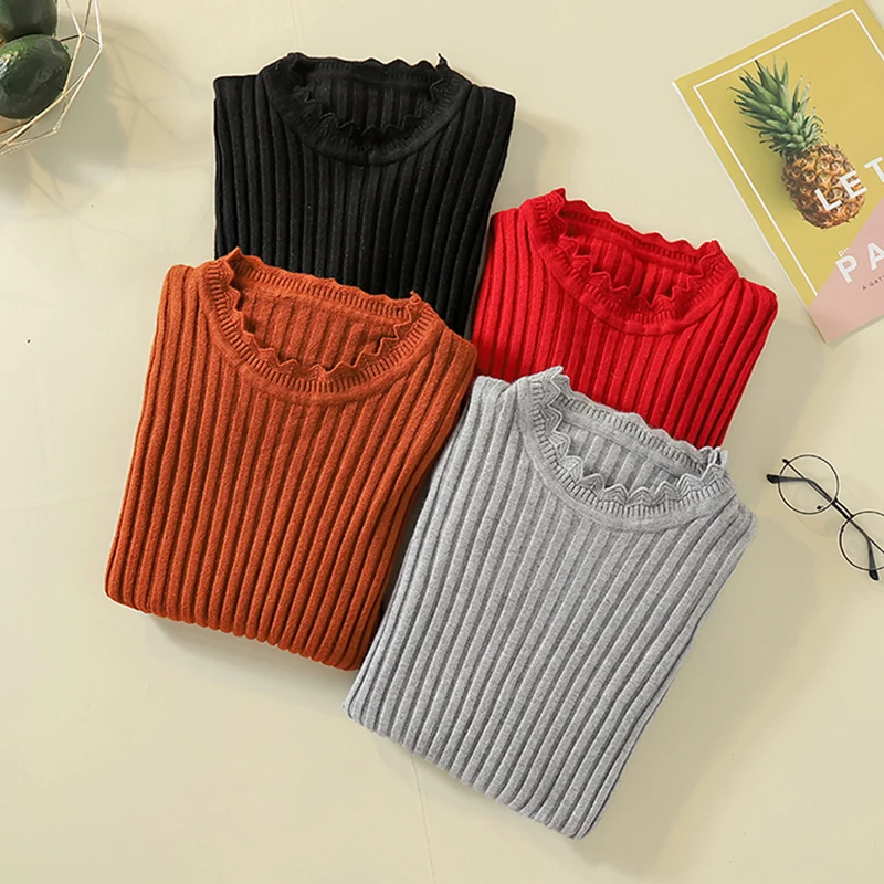 

2019 new Spring Autumn O Neck sweater Pullovers Women Slim basic Sweater Elastic soft Jumpers female women sweater