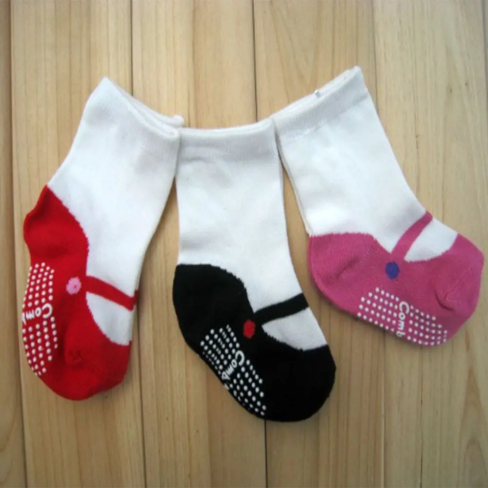 1 пара Хлопковых Носков, осенне-зимние теплые детские носки для маленьких девочек, балетные нескользящие носки для малышей, танцевальные носки для детей