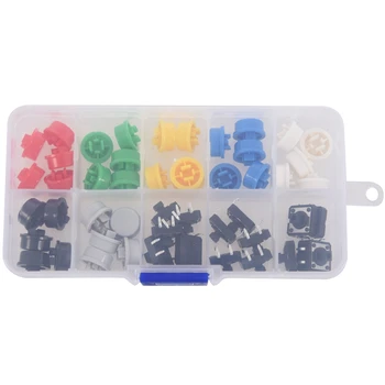 

Tactile Push Button Switch Momentary Tact & Cap 12x12x7.3mm for Assorted Kit Arduino
