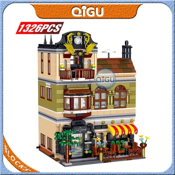 

Creator Expert Technic City European Pet Store Model Building Blocks Restaurant City Street Bricks Gift Toys for Children