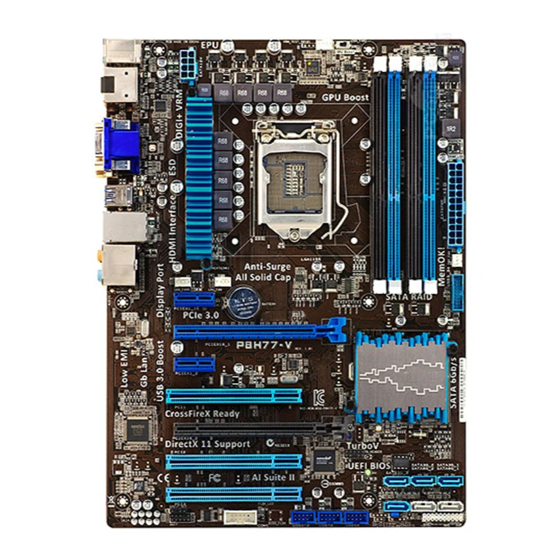 

For ASUS P8H77-V Desktop motherboard ntel H77 chipset LGA 1155 ATX DDR3 32GB SATA3.0 USB3.0 100% test intact