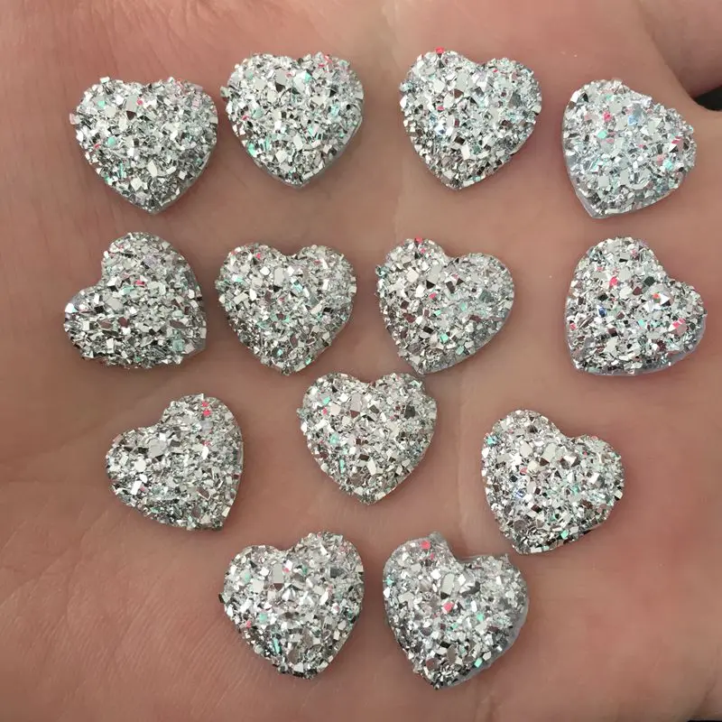 AB Resin 100 шт. 14 мм Bling Sweet Heart Flatback Стразы для скрапбукинга телефона/Искусственные D500 *