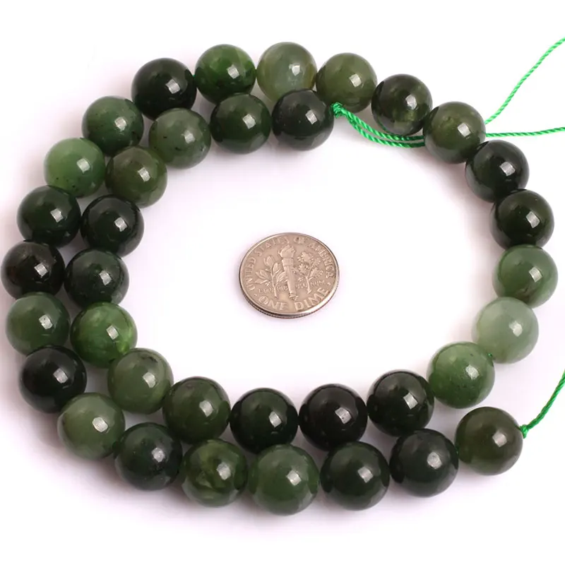 Бусины из натурального зеленого канадского Jadeite класса АА бусины драгоценного