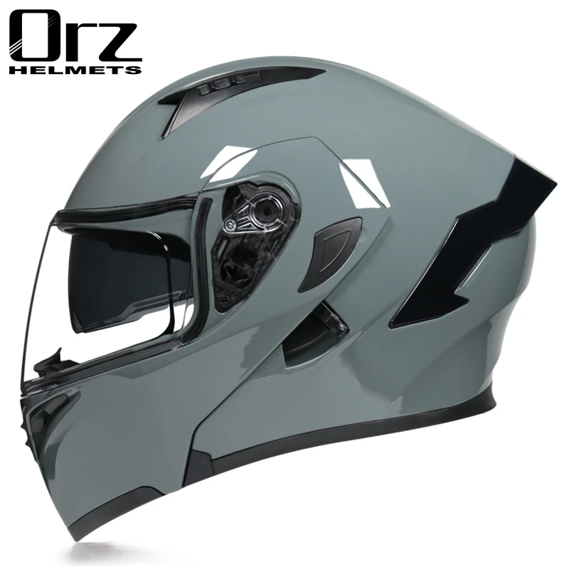 Casco abatible hacia arriba para motocicleta, visores dobles, protector de cara completa carreras, motocross, DOT|Cascos| - AliExpress