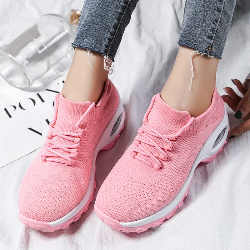 

Large women's shoes new sports shoes women's flying knitting socks shoes rocking shoes casual running shoes