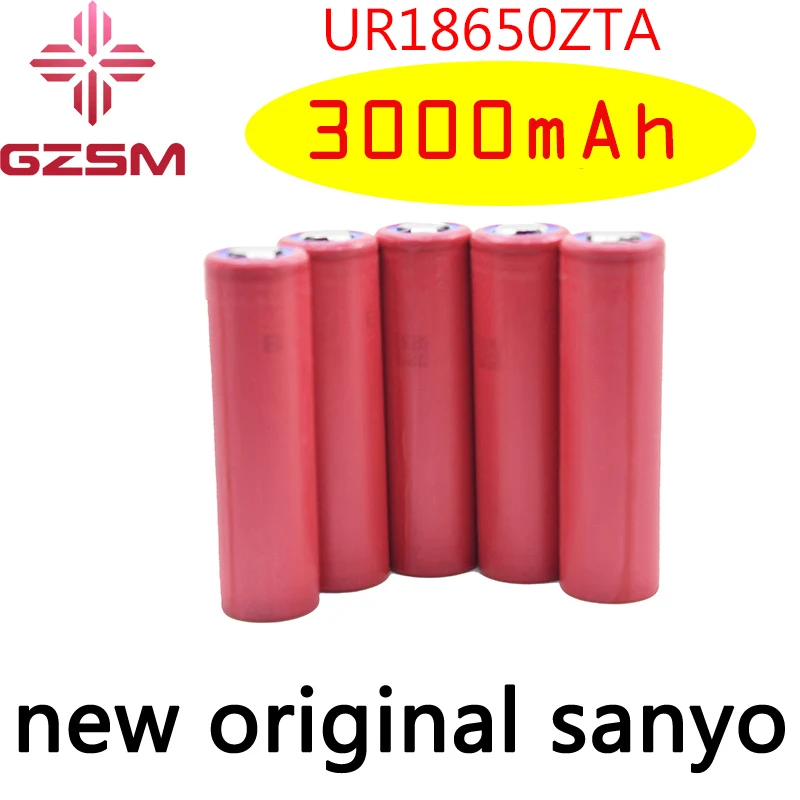 

GZSM 18650 battery for Sanyo UR18650ZTA rechargeable battery 3000mAh 3.7V 6A For replacement battery
