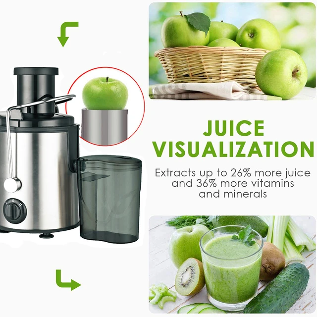 Extracteur de jus manuel électrique Ju479, 450ml, en acier inoxydable, 2  vitesses, centrifugeuse pour fruits entiers et légumes - AliExpress