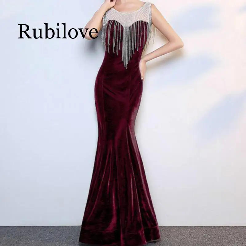Rubilove, женское платье, модное, из кусков, новинка, бархат, смокинг, для банкета, благородный, элегантный, рыбий хвост