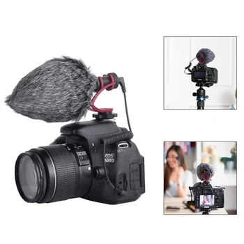 

Besegad Portable Microphone Mic Furry Windscreen Cover Muff Wind Shield for Recordings Travel Indoor Outdoor Use 7x7.5cm