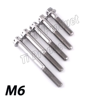 

1Pcs Titanium Bolts Hexagon Flange Drilling Head M6x 10 15 20 25 30 35 40 45 50 60mm Screws for Motorcycle Engine Shell