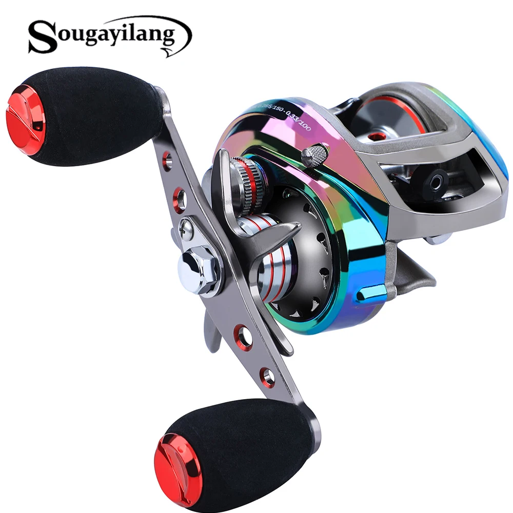 

Sougayilang Baitcasting Reels 6.3:1 Carp Fishing Gear Wheel Left/Right Hand Bass Bait Casting Fishing Reels Saltwater Reel