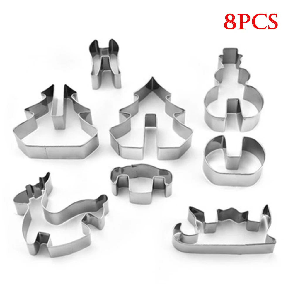8pcs 8 шт/10 шт/18 шт формочки для печенья Пряники для мужчин Ангел прочные рождественские формочки для печенья Снеговик из нержавеющей стали крепкие Хэллоуин - Цвет: 8pcs