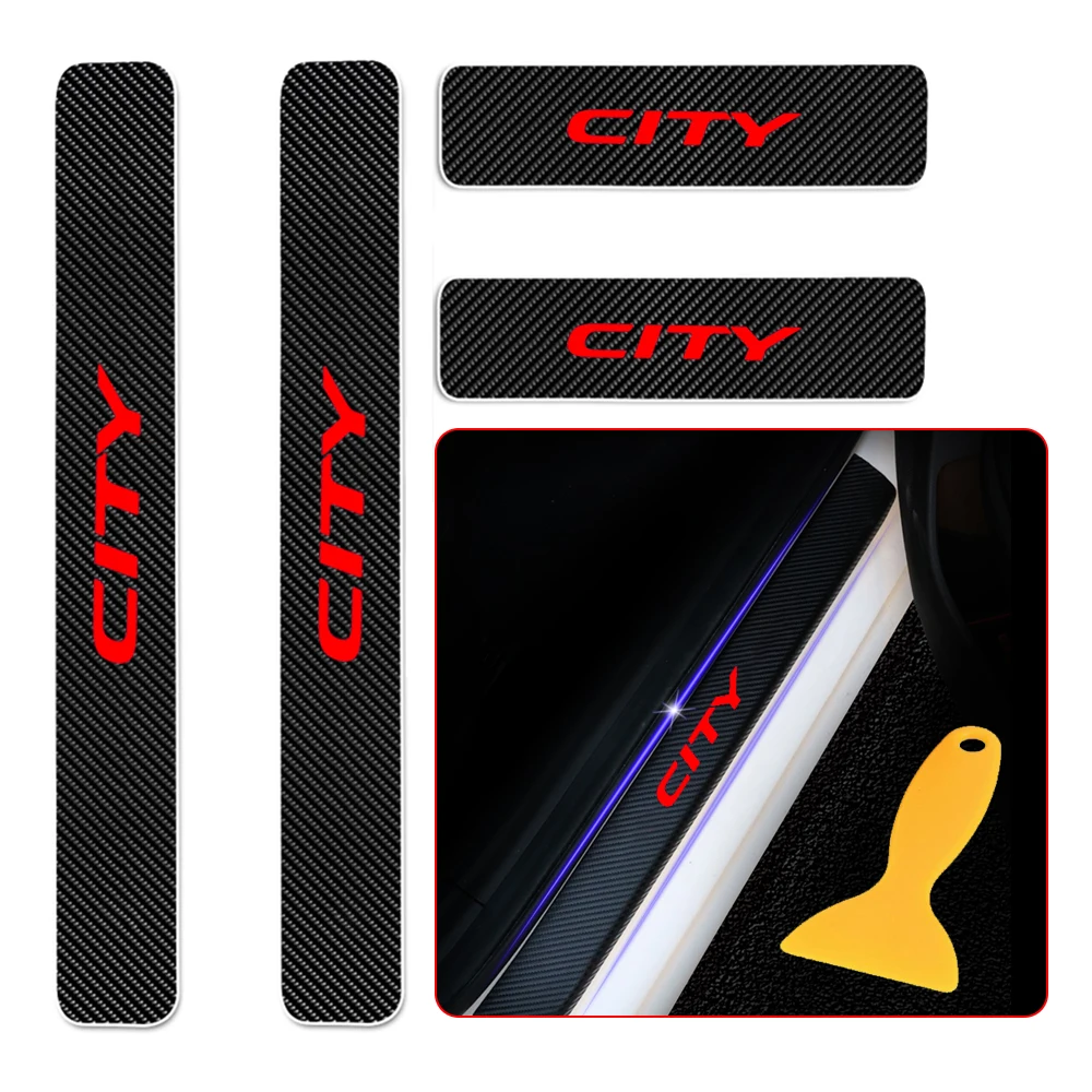 Защитная Накладка на порог двери автомобиля для Honda City 4D виниловая наклейка из