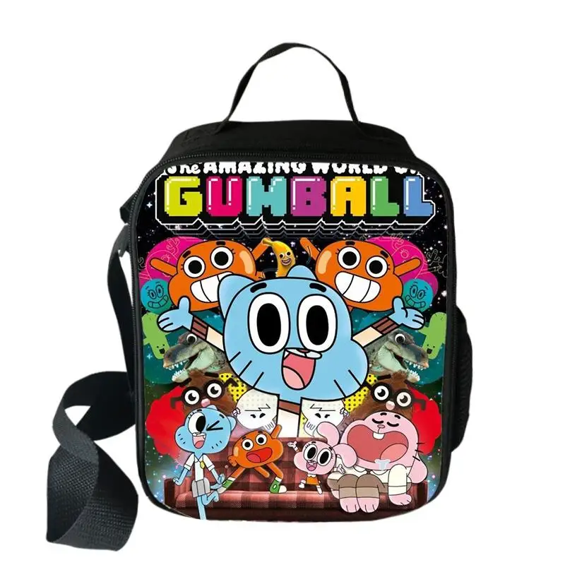 004 Удивительный мир Gumball школьная сумка для мальчиков и девочек, сумка для ланча, красочная сумка для пикника для женщин и мужчин, Ланч-бокс, лучший подарок - Цвет: 004