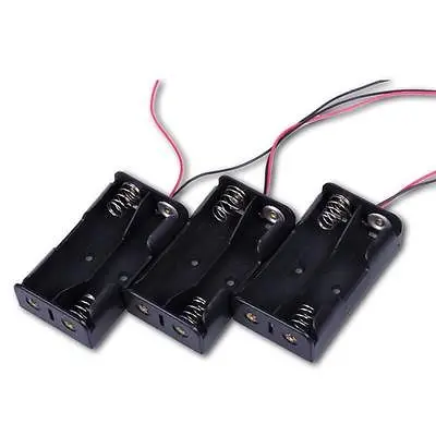 

Plasc Battery orage Case Box Holder For2 X AA 2xAA 3V with wire leads