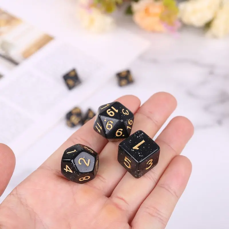 

7pcs/set Dungeons & Dragons RPG Game Dice Acrylic Polyhedral Dice DND Board Game D4 D6 D8 D10 D12 D20