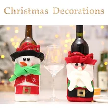 Крышка бутылки вина сумки украшения дома вечерние Санта Клаус рождественская подвеска Бутылка Крышка для стола Decoraction крышка бутылки
