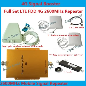 

4G Mobile Signal Booster LTE 2600 cellular signal amplifiers 2600MHz Repeater with Dual indoor antenna and log periodic antenna