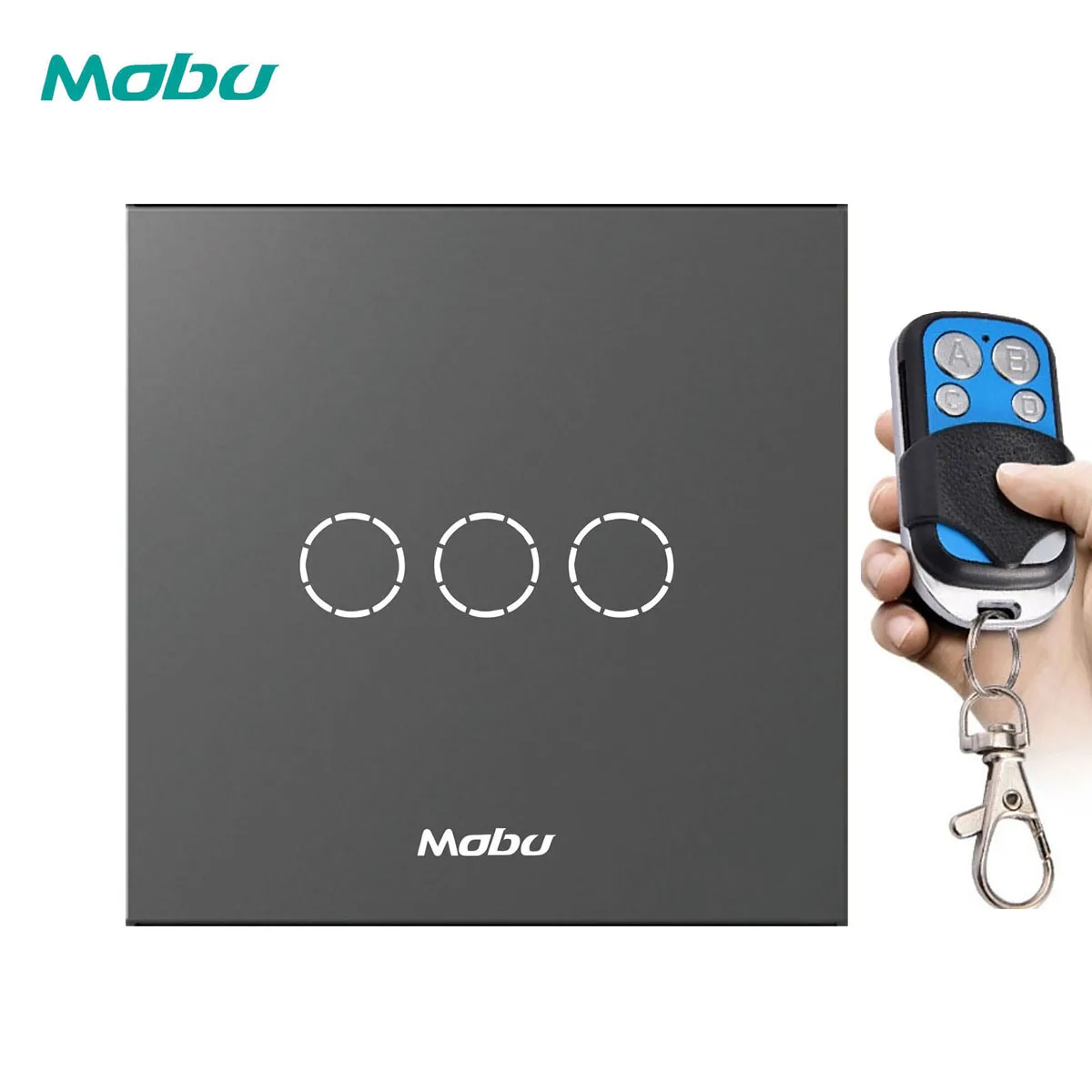 Mobu 3Gang 1-way пульт дистанционного управления переключатель, стандарт ЕС/Великобритании, настенный светильник сенсорный выключатель, использовать с пультом дистанционного управления - Цвет: Grey Y603A