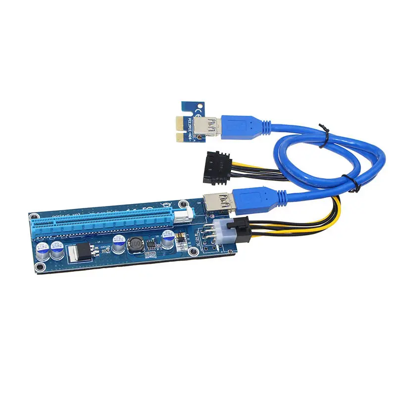 AAAE Top-Pci-E стойка Pci E Express 1X к 16X Riser Card Usb 3,0 Pci-E Sata к 6Pin кабель питания для Btc Bitcoin Mining Antminer