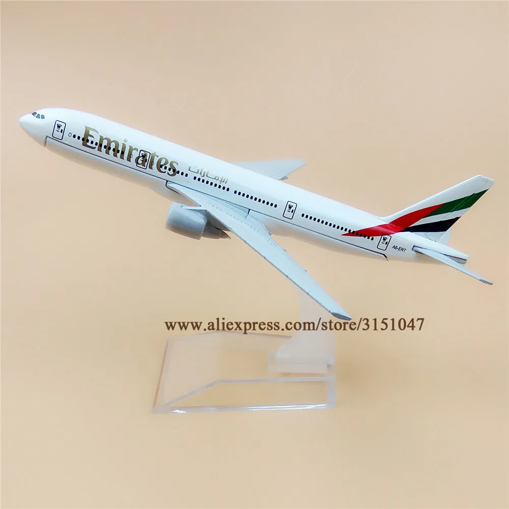 Модель самолета из металлического сплава 16 см авиакомпании Emirates Airlines модель
