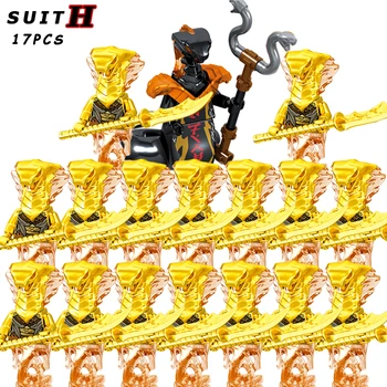 

17PCS NINJA Ice Emperor golden snake legion Building Block Action Figures Compatible Bricks Set For Gift Toys