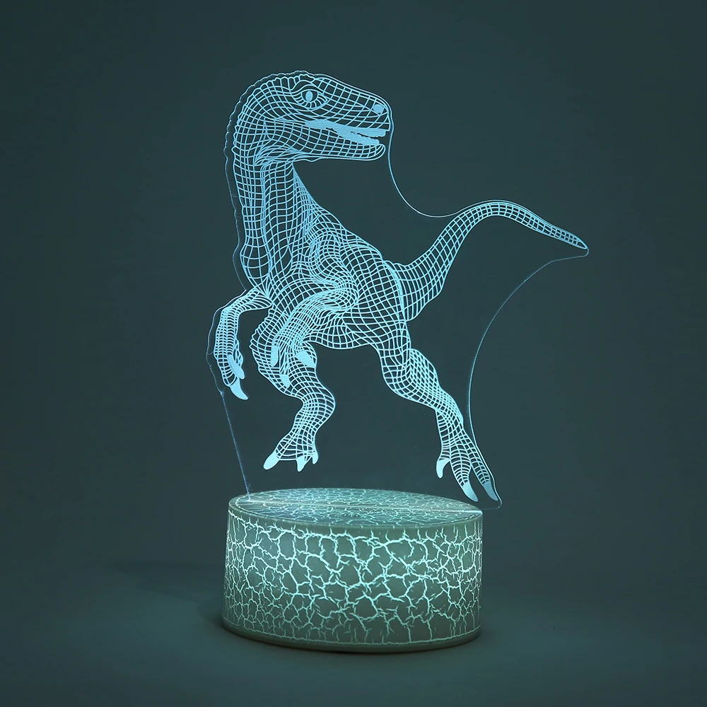 3D светодиодный ночник цветной сенсорный Настольный светильник с пультом дистанционного управления серии Динозавров Юрского периода Настольный светильник s Детский Рождественский подарок 7 цветов