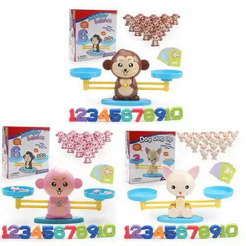 

Math Match Game Board Monkey Digital Balance Scale Toy Kid Educational Gift