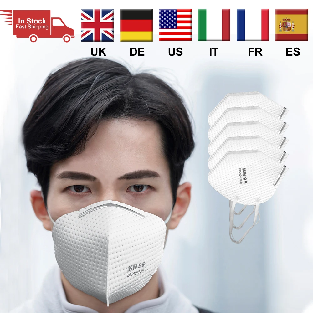 

KN95 Mask for Protection 4 Layers 95% Meltblown Cloth Filter Anti PM2.5 Respirator Dust Reusable Face Masks Protective